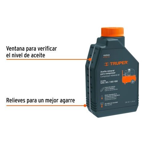 Aceite mineral para compresor 1000ml (34oz), TRUPER