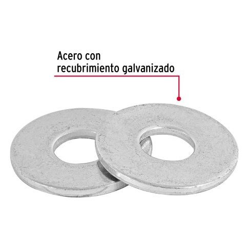 Bolsa de 1 kilo arandelas planas galvanizadas 3/8', FIERO