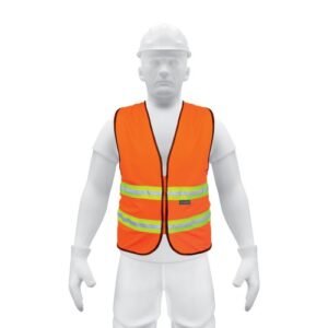 Chaleco de seguridad naranja alta visibilidad con cierre