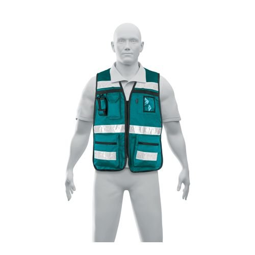 Chaleco brigadista con cintas reflejantes, color verde