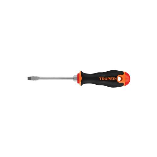 Desarmador plano 1/4' x 4' mango Comfort Grip, TRUPER