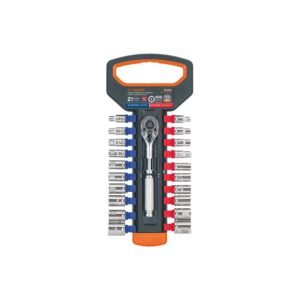 Juego de dados mm y std con matraca, cuadro 1/4', TRUPER
