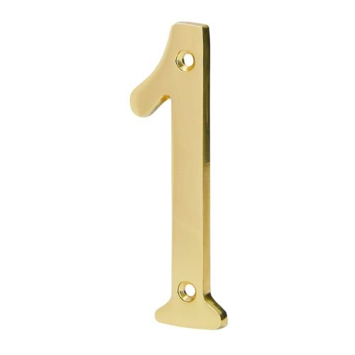 Número 1 de latón sólido 4', latón brillante, HERMEX