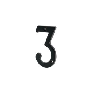 Número 3 de latón sólido 4', negro, HERMEX