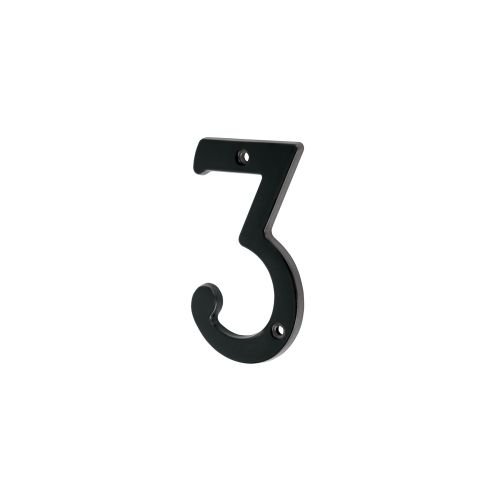Número 3 de latón sólido 4', negro, HERMEX