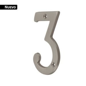 Número 3 de latón sólido 4', níquel satín, HERMEX