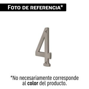 Número 4 de latón sólido 4', níquel satín, HERMEX
