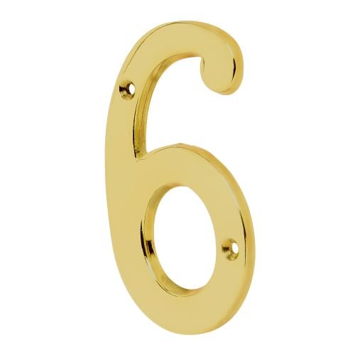 Número 6 de latón sólido 4', latón brillante, HERMEX