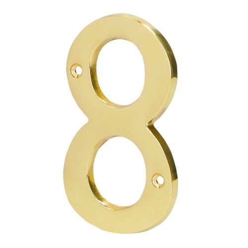 Número 8 de latón sólido 4', latón brillante, HERMEX