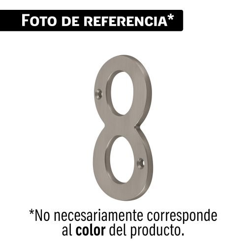 Número 8 de latón sólido 4', níquel satín, HERMEX