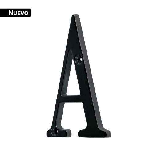 Letra A de latón sólido 4', negro, HERMEX