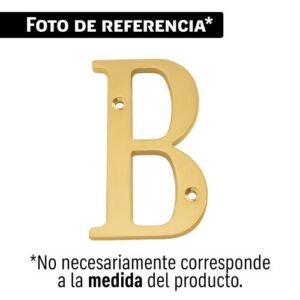 Letra B de latón sólido 4', latón brillante, HERMEX