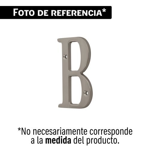 Letra B de latón sólido 4', níquel satín, HERMEX