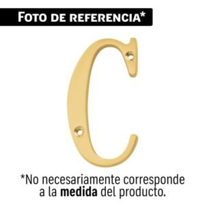 Letra C de latón sólido 4', latón brillante, HERMEX