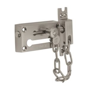 Pasador con cadena para puerta, acabado níquel satín, HERMEX
