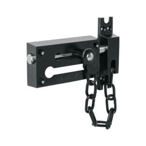 Pasador con cadena para puerta, acabado negro, HERMEX