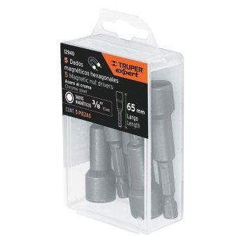 Estuche con 5 dados magnéticos de 3/8' largo 2-1/2', EXPERT