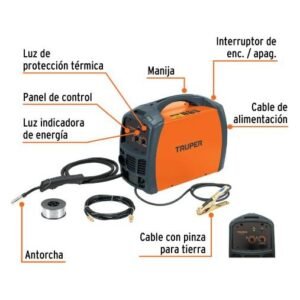 Soldadora para microalambre, 130A, TRUPER
