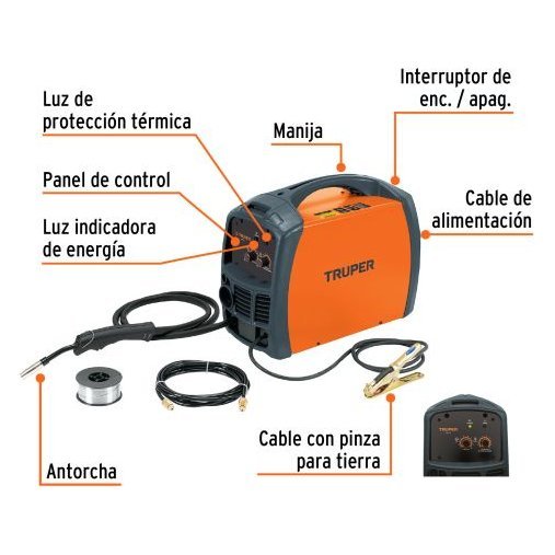 Soldadora para microalambre, 130A, TRUPER
