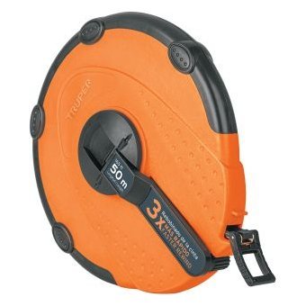 Cinta métrica larga 50m fibra de vidrio, carcasa plástica