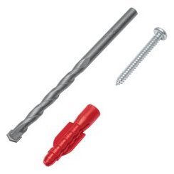 Kit de 20 taquetes 1/4' con pijas #8 y 1 broca 1/4', FIERO