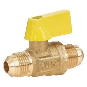 Válvula de control para gas, latón, 3/8' flare x 3/8' flare