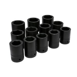 Juego de 12 Dados Largos de Impacto en Pulgadas Cuadro de 1", 6 Puntas Urrea