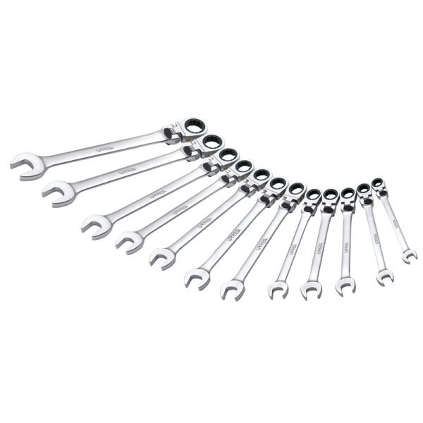 Juego de 12 Llaves Combinadas Pulido Espejo Flexibles de Matraca Spline Métricas Urrea