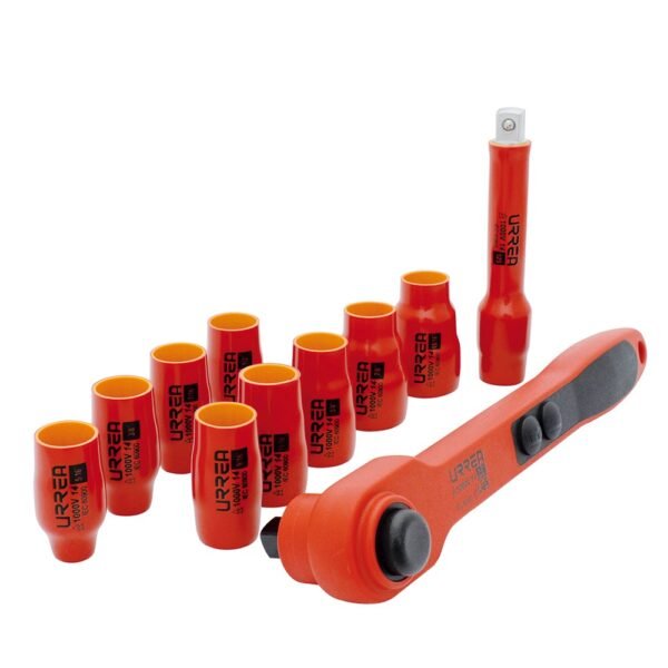 Juego de Dados y Accesorios Cuadro de 1/2" Métricos para 1000 V, 11 Piezas Urrea